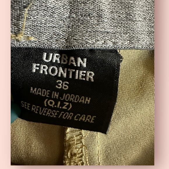 Urban Frontier Mens Chino Stretch Golf Tan Khaki Shorts Waist 36 Flat Front - Picture 4 of 4